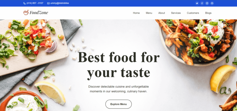 Customized Webpages for Food Industry